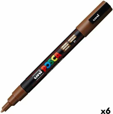 Productafbeelding van POSCA - POSCA PC3M F, bruin | 1 stuk | 6 stuks