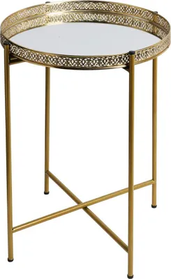Image de H&S Decoration | Table d'appoint - 36x36x47 cm - Or - Métal - Design élégant - Léger et multifonctionnel