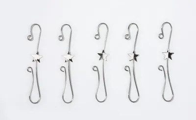 Produktbild von Christbaumkugel Aufhänger 7,5cm Doppelhaken Stern Metall 18 Stk Silber