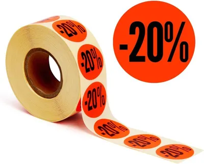 Obrázok produktu pre Samolepiace štítky, okrúhle, priemer 25 mm, 1 000 kusov, vhodné na označovanie zliav
