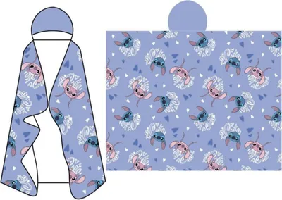 Productafbeelding van Stitch fleece deken met capuchon, 120 x 150 cm - polyester