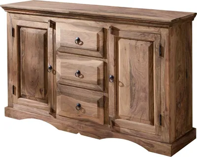 Image de MASSIVMOEBEL24 | Buffet 135x40 Palissandre huilé Gris taupe LEEDS #42