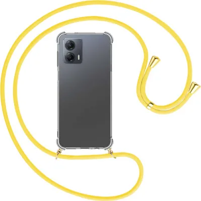 Produktbild von Handykette Backcover-Schutzhülle mit Band (Metall goldfarben) für Motorola Moto G53 5G (6.5'') - gelb