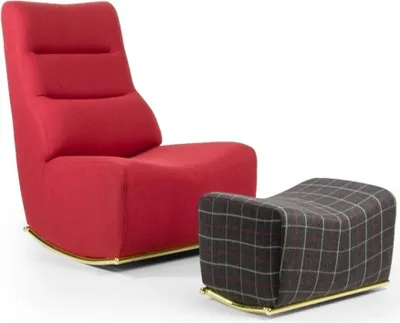 Produktbild von Wohnzimmer Set 2tlg Sessel mit Hocker Sitzmöbel Modern Einrichtung