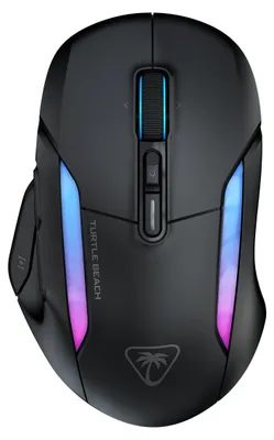 Produktbild von Turtle Beach Kone II Air – Kabellose, ergonomische RGB-Gaming-Maus, 350-Stunden-Akku, optischer 26K DPI Sensor, 21 programmierbare Funktionen, 4D-Free-Spin-Scroll-Rad, Schwarz, Rechts, Optisch, RF Wireless + Bluetooth, 26000 DPI, Schwarz