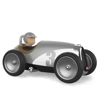 Produktbild von Baghera Spielzeugauto - Retro Rennwagen Silber - langlebiges Spielzeug