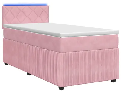 Produktbild von Boxspringbett mit Matratze mit Kopfteil Rosa 100 x 200 cm Samt