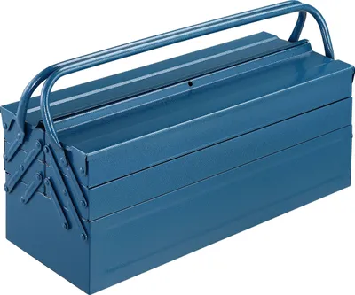 DEUBA® Werkzeugkasten leer groß Stahl 5-teilig Werkzeugkoffer Werkzeugbox Werkzeugkiste Werkzeug Montage Koffer blau 530x200x200mm
