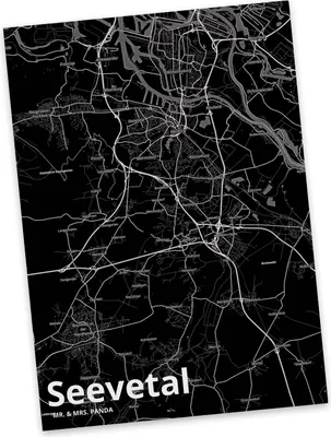 Produktbild von Mr. & Mrs. Panda Grußkarte Seevetal - Geschenk, Ansichtskarten, Ansichtskarte, Stadt, Fotokarte, Postkarten, Postkarte, Dorf Karte Landkarte Map Stadtplan