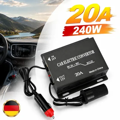 Produktbild von 20A Inverter DC 24V auf 12V Converter Spannungswandler Auto LKW Stromrichter