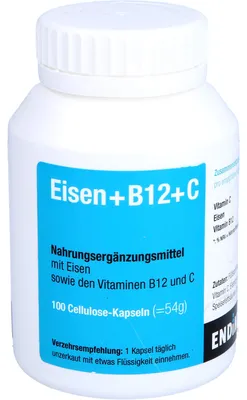 Produktbild von ENDIMA Eisen + B12 + C Kapseln, 100 St. Kapseln