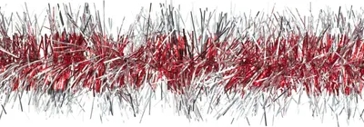 Produktbild von Weihnachtsgirlande Lametta 9cm x 3m Rot / Silber