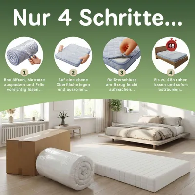 Produktbild von SLUMBIO 7-Zonen Wendematratze - 140 x 200 x 12 cm - H2/H3
