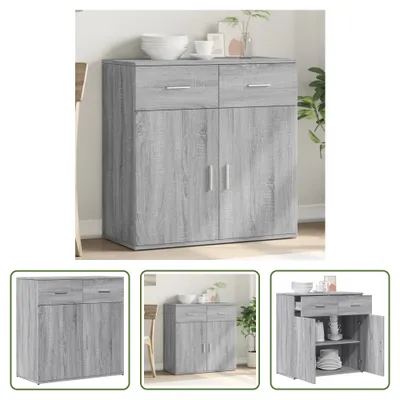 Produktbild von The Living Store Sideboard Grau Sonoma 79x38x80 cm Holzwerkstoff