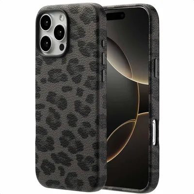 Productafbeelding van Selencia Sabi Backcover Panterprint met MagSafe voor de Apple iPhone 16 Pro Max - Midnight Black