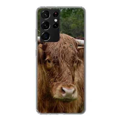 Produktbild von MuchoWow® Handyhülle Schutzhülle Hülle für Samsung Galaxy S21 Ultra Schottische Highlander - Tiere - Gras Silikon Softcase Handy Hülle - Mobiltelefon