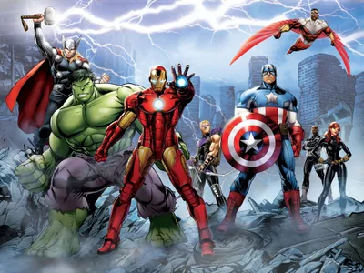 Obrázok produktu pre Sanders & Sanders The Avengers Modrá, zelená a červená tapeta - 601032 - 3,6 x 2,7 m