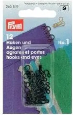 Produktbild von Prym Federhaken und Augen MS 1 schwarz