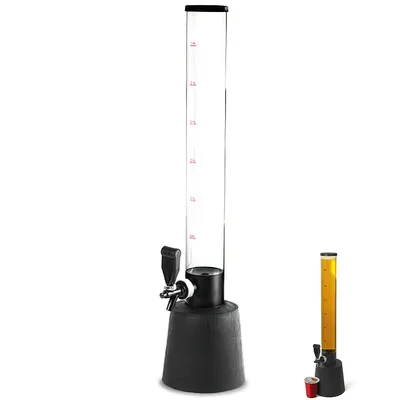 Produktbild von Bierzapfanlagen, 3L Bierturm, Biersäule mit Zapfhahn, Klarer Getränkespender mit Eisrohr, leicht zu reinigen, mit integriertem Wasserhahn