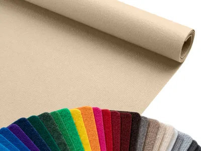 Produktbild von Primaflor Eventteppich Rips DUBLIN - Champagner - 2,00m x 1,00m - Meterware - Viele Farben - Schwer Entflammbarer Messeteppich, Rutschfester Hochzeichtsläufer, Läufer für Hochzeiten
