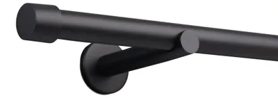 Image de Deco-Raum Tringle à rideau sur mesure Style noir mat Embout Cap 25mm - 60cm