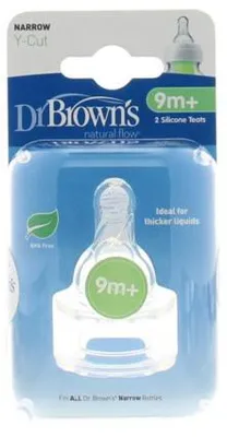 Produktbild von Dr. Brown's Sauger mit schmalem Auslauf, Größe 9 Monate (2 Stück)
