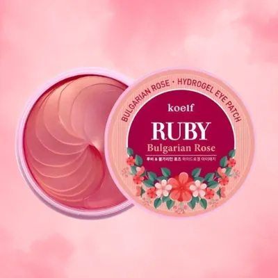 Obrázek produktu pro PETITFEE - Koelf Ruby & Bulgarian Rose Eye Patch - Hydrogelové náplasti pod oči s růží - 60 ks