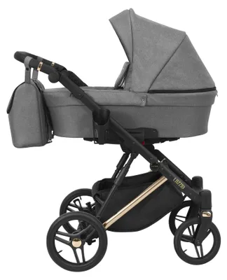 Produktbild von Kinderwagen Kunert Lazzio Premium mit Babywanne - Kupferfarbener Rahmen - Farbe: Grau