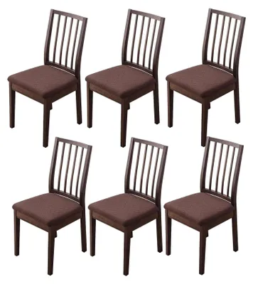Imagen del producto de Omgoods - Juego de 6 fundas para sillas de tejido jacquard impermeables
