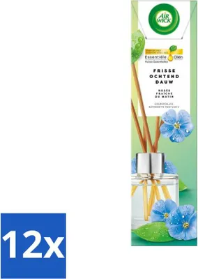 Produktbild von Air Wick - Duftstäbchen - Frischer Morgentau - Ätherische Öle - 40 ml - Vorteilspack - 12 Stücke