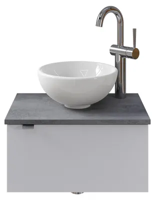 Produktbild von Pelipal Serie 6915 SET-044-009 Waschtisch mit Unterschrank bestehend aus: Keramik-Aufsatzbecken, Waschtischplatte, Waschtischunterschrank