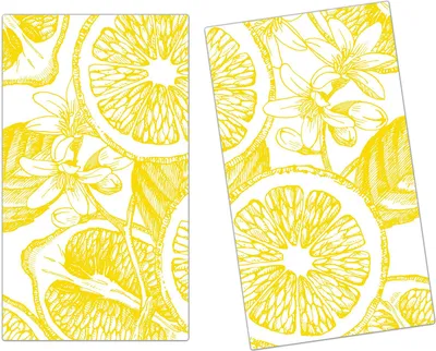 Produktbild von Spritzschutz Herdabdeckplatte Schneidebrett aus Glas Zitronenschnitze  2-Teilig (60x52cm)