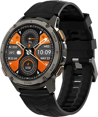 Produktbild von Maxcom Smartwatch FW110 Titan Chronos – Mit 1,32-Zoll-Display, robustem Titan-Gehäuse und IP67-Schutz Schwarz