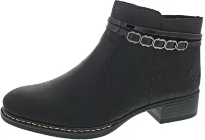 Produktbild von Rieker Damen Stiefeletten Blockabsatz 53478, Größe:37 EU, Farbe:Schwarz