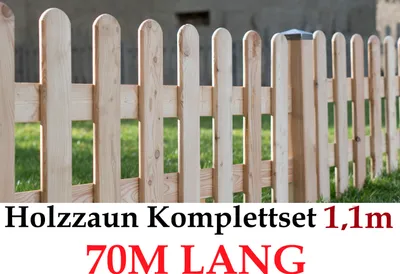 Zdjęcie produktu dla Ogrodzenie ogrodowe 110cm x70m długości Zestaw ogrodzeniowy z modrzewia syberyjskiego