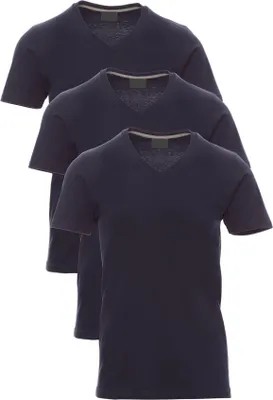 Produktbild von Mivaro Herren T-Shirt 3er Pack V-Ausschnitt Dunkelblau - V-Neck Shirt aus 100% Baumwolle, Regular Fit, Basic Kurzarm, bis 5XL