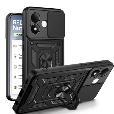 Produktbild von Outdoor Hülle Xiaomi Redmi Note 17 Pro 5G Handyhülle Kameraschutz Ringhalter Schwarz
