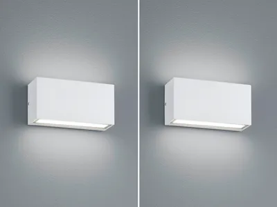Produktbild von LED Außenwandleuchten 2er SET UP and DOWN Weiß IP65 Fassadenbeleuchtung Hauswand