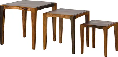 Image de MASSIVMOEBEL24 | ANCONA #251 Table basse en bois de sheesham - laqué / marron 50x50x50
