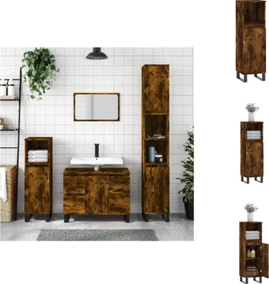 Obrázok produktu pre vidaXL Kúpeľňová skrinka dymový dub 30x30x100 cm materiál na báze dreva - Umývadlá do kúpeľne