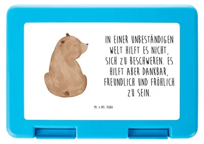 Produktbild von Mr. & Mrs. Panda Vesperbox Bär Schulterblick - Weiß - Geschenk, Teddy, Lebensmittel Aufbewahrungsbox, Snackbox, Bento Box, Bären, Selbstachtung, Motivation, Weltansicht