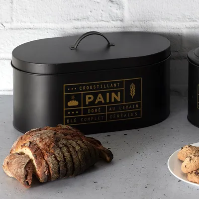 Produktbild von Brotkasten aus mattschwarzem Metall Nora