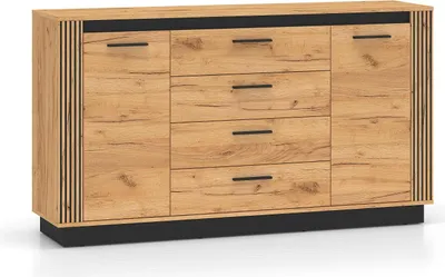 Immagine prodotto di FURNLUX Credenza Urso Rovere e Nero 160cm / Colore principale: Beige / Dimensioni: 160 x 90 x 40 cm