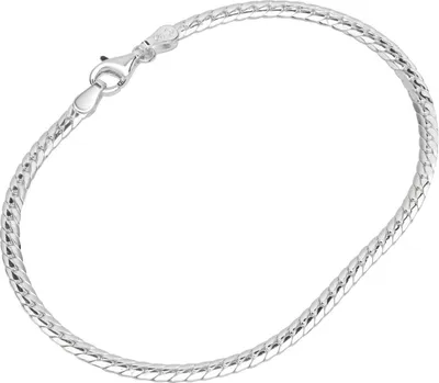 Produktbild von Armband 925 Sterling Silber 19cm Panzerkette flach und gedreht Damen Armkette