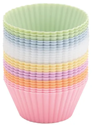 Silikon-Muffinformen, 24er-Set, wiederverwendbar, 7 Farben