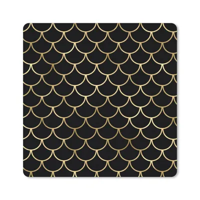 Produktbild von MuchoWow® Mauspad Mousepad Muster - Fisch - Gold - Schwarz 30x30 cm - Mousepads - Maus Mat - Pad - Mausunterlage - Gaming