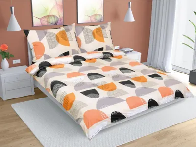 Produktbild von Baumwoll-Doppelbettlaken - 1pc 180x200, 70x90 - orange