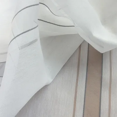 Produktbild von Gerster Stickereibistro B = 150 x H =50 cmTransparent Voile Streifen grau