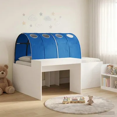 Produktbild von Maison Exclusive - Hochbett mit Schreibtisch für Kinder Weiß und Blau
