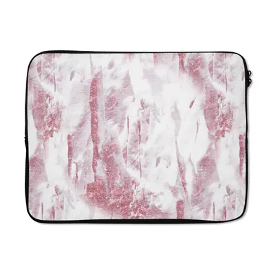 Produktbild von MuchoWow® Laptop Hülle 17 Zoll Laptoptasche Marmor - Glitzer - Muster - Luxus - Zipper - Schutzabdeckung